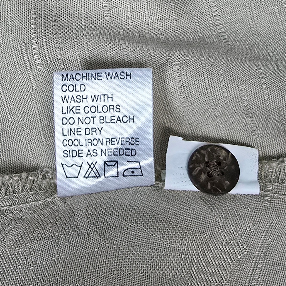 Port Authority Island Series Khaki Button-up Jacquard Shirt Women's Medium NEW - Picture 7 of 8